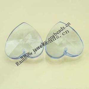 Transparent Acrylic Beads Faceted Heart 20x20mm Sold by Bag