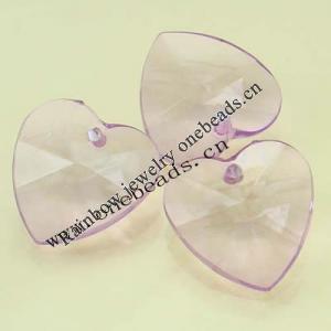 Transparent Acrylic Beads Faceted Heart 28x28mm Sold by Bag