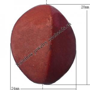 Imitate Wood Acrylic Beads, Horse Eye 28x24mm Hole:2mm, Sold by Bag