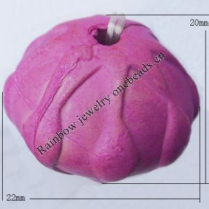 Imitate Wood Acrylic Beads, Flat Round 22x20mm Hole:3mm, Sold by Bag