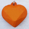Imitate Wood Acrylic Beads, Heart 25x6mm Hole:2mm, Sold by Bag