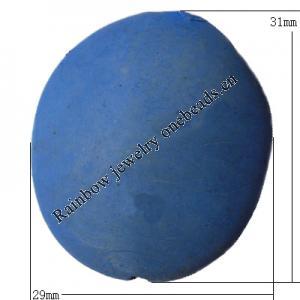 Imitate Wood Acrylic Beads, Flat oval 31+29mm Hole:2mm, Sold by Bag