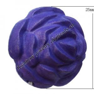 Imitate Wood Acrylic Beads, Flower 25mm Hole:2.5mm, Sold by Bag