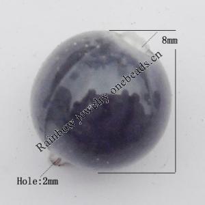 Imitate Gemstone Acrylic Beads, Round 8mm Hole:2mm, Sold by Bag