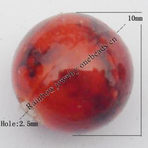 Imitate Gemstone Acrylic Beads, Round 10mm Hole:2.5mm, Sold by Bag