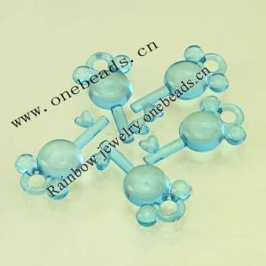 Transparent Acrylic Beads Key 13x22mm Sold by Bag