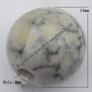 Imitate Gemstone Acrylic Beads, Round 14mm Hole:3mm, Sold by Bag