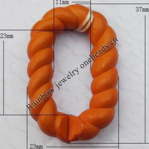 Imitate Wood Acrylic Beads, O:23x37mm I:11x23mm, Sold by Bag