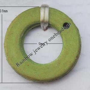 Imitate Wood Acrylic Beads, Donut O:18mm I:9mm Hole:1mm, Sold by Bag