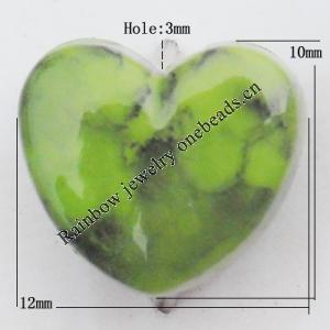 Imitate Gemstone Acrylic Beads, Heart 12x10mm Hole:3mm, Sold by Bag