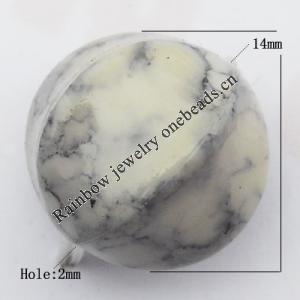 Imitate Gemstone Acrylic Beads, Edge Round 14mm Hole:2mm, Sold by Bag