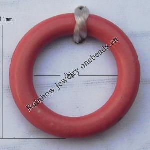Imitate Wood Acrylic Beads, Donut O:11mm I:7mm, Sold by Bag