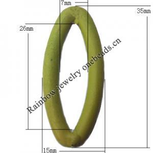 Imitate Wood Acrylic Beads, Flat Donut O:15x35mm I:7x26mm, Sold by Bag