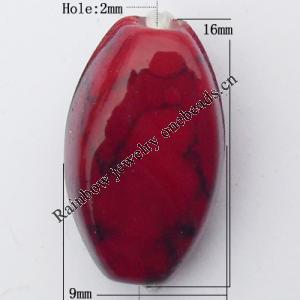 Imitate Gemstone Acrylic Beads, Twist Flat Oval 16x9mm Hole:2mm, Sold by Bag