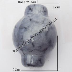 Imitate Gemstone Acrylic Beads, Lantern 17x12mm Hole:2.5mm, Sold by Bag