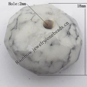 Imitate Gemstone Acrylic Beads, Faceted Flat Round 18mm Hole:2mm, Sold by Bag