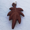 Imitate Wood Acrylic Beads, Leaf 15x23mm Hole:1.5mm, Sold by Bag