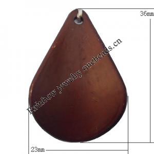 Imitate Wood Acrylic Beads, Leaf 23x36mm Hole:2mm, Sold by Bag