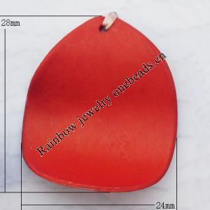 Imitate Wood Acrylic Beads, Leaf 24x28mm Hole:1.5mm, Sold by Bag