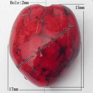 Imitate Gemstone Acrylic Beads, Teardrop 17x15mm Hole:2mm, Sold by Bag