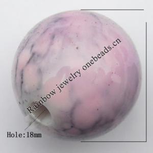 Imitate Gemstone Acrylic Beads, Round 18mm Hole:3mm, Sold by Bag