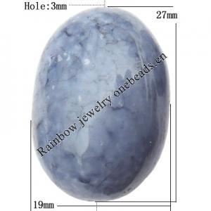 Imitate Gemstone Acrylic Beads, Oval 19x27mm Hole:3mm, Sold by Bag