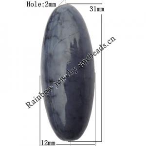Imitate Gemstone Acrylic Beads, Oval 12x31mm Hole:2mm, Sold by Bag