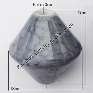 Imitate Gemstone Acrylic Beads, Bicone 17x18mm Hole:3mm, Sold by Bag