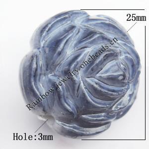 Imitate Gemstone Acrylic Beads, Flower 25x25x23mm Hole:3mm, Sold by Bag