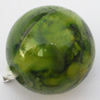  Imitate Jade Painted Acrylic Beads, Round 14mm Hole:3mm, Sold by Bag