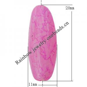  Imitate Jade Painted Acrylic Beads, Tube 28x11mm Hole:2mm, Sold by Bag