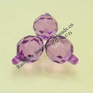 Transparent Acrylic Beads Faceted Round 11x17mm Sold by Bag