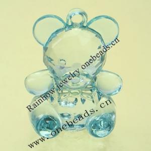 Transparent Acrylic Beads Animal 25x34mm Sold by Bag