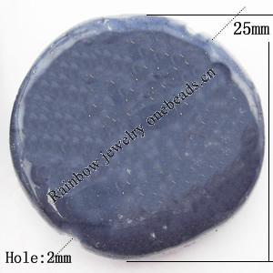 Imitate Gemstone Acrylic Beads, Flat Round 25x25x7mm Hole:2mm, Sold by Bag