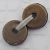   Antique Copper Acrylic Beads Flat Round 8x2mm Hole:1.5mm, Sold by Bag