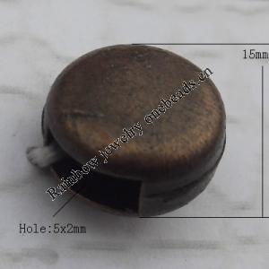   Antique Copper Acrylic Beads Flat Round 10x5mm Hole:5x2mm, Sold by Bag