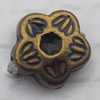   Antique Copper Acrylic Beads Flower 8x4mm Hole:1mm, Sold by Bag