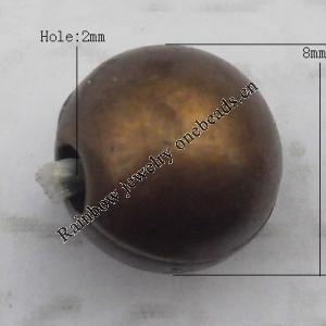   Antique Copper Acrylic Beads Round 8mm Hole:2mm, Sold by Bag