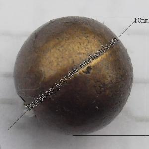   Antique Copper Acrylic Beads Round 10mm Hole:2.5mm, Sold by Bag