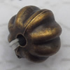   Antique Copper Acrylic Beads Fluted Flat Round 10x8mm Hole:2mm, Sold by Bag
