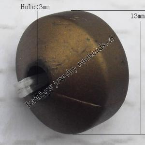   Antique Copper Acrylic Beads Flat Round 10x13mm Hole:3mm, Sold by Bag
