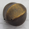Antique Copper Acrylic Beads Fluted Round 14mm Hole:2mm, Sold by Bag