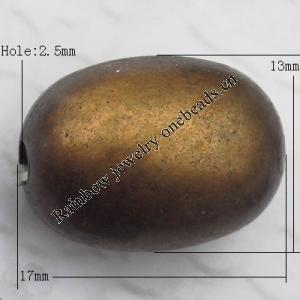   Antique Copper Acrylic Beads Oval 13x17mm Hole:2.5mm, Sold by Bag