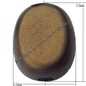   Antique Copper Acrylic Beads Flat Drum 15x18mm Hole:3mm, Sold by Bag