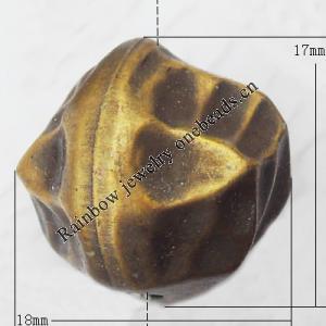   Antique Copper Acrylic Beads 17x18mm Hole:3mm, Sold by Bag