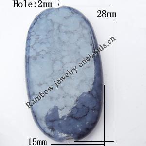 Imitate Gemstone Acrylic Beads, Flat Oval 15x28mm Hole:2mm, Sold by Bag