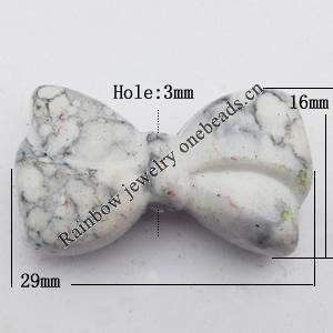 Imitate Gemstone Acrylic Beads, Bowknot 16x29mm Hole:3mm, Sold by Bag
