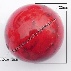 Imitate Gemstone Acrylic Beads, Round 22mm Hole:3mm, Sold by Bag