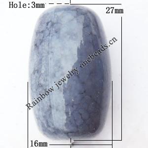Imitate Gemstone Acrylic Beads, Drum 16x27mm Hole:3mm, Sold by Bag