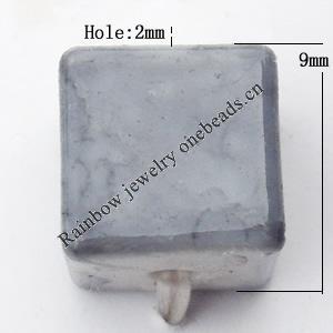 Imitate Gemstone Acrylic Beads, Cube 9mm Hole:2mm, Sold by Bag